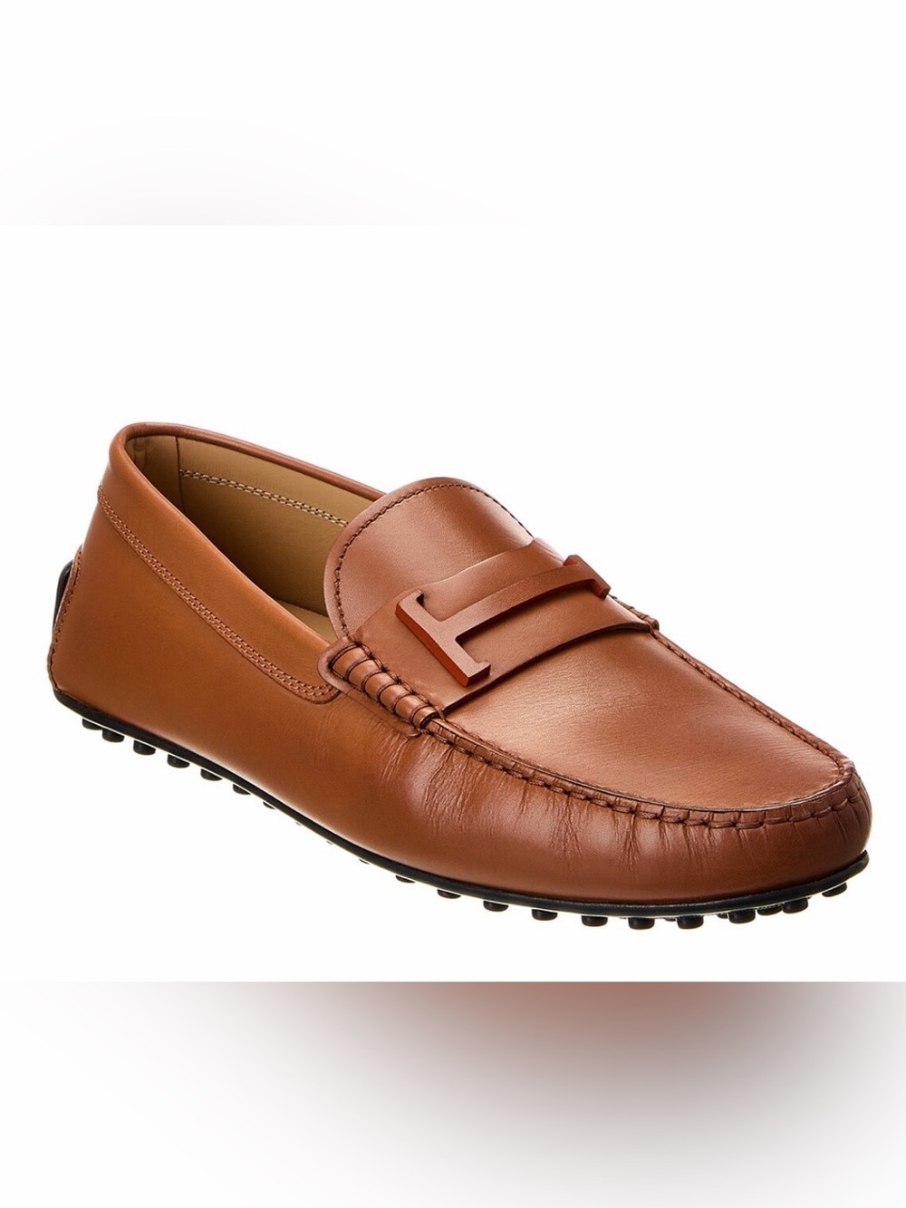 Men's Leather Driving Loafers in Brandy Brown